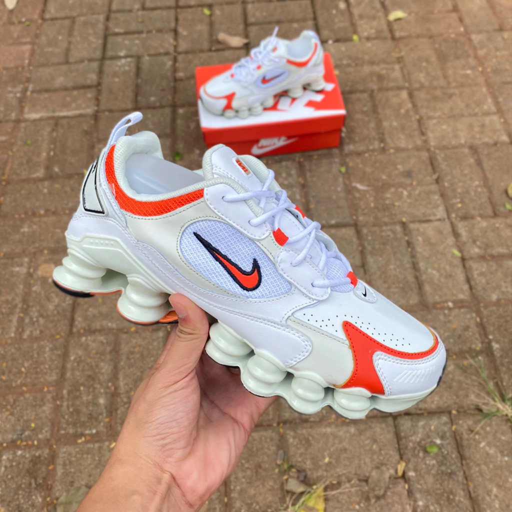 Shox TL Nova 12 Molas Branco/Laranja Unissex